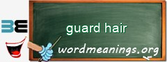 WordMeaning blackboard for guard hair